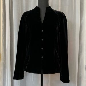 Ann Taylor Velvet Blazer with Oriental Knot Buttons